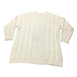 American Eagle Outfitters Ivory Knit Mini Dress Sweater